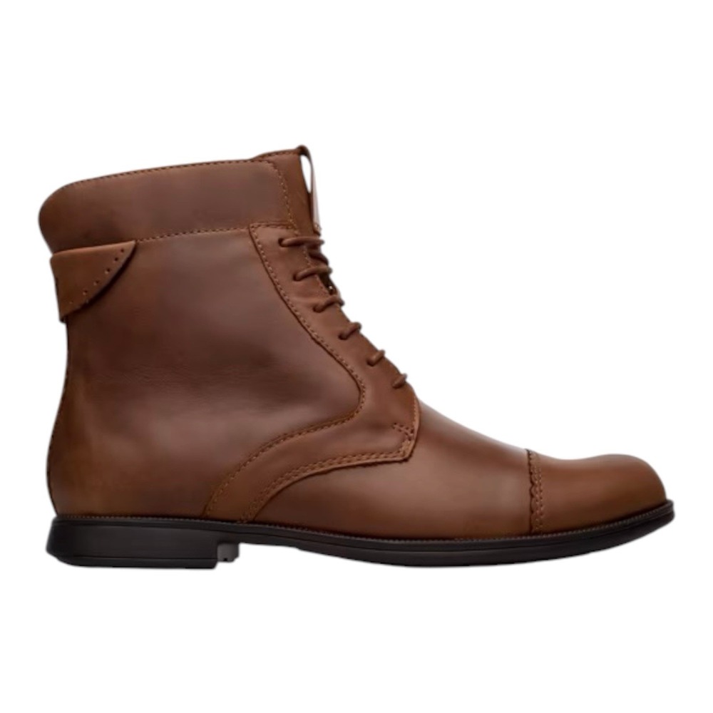 Camper MIL Brown Leather Ankle Boot‎ Women Size 7.5 Lace Up Brown EU 38